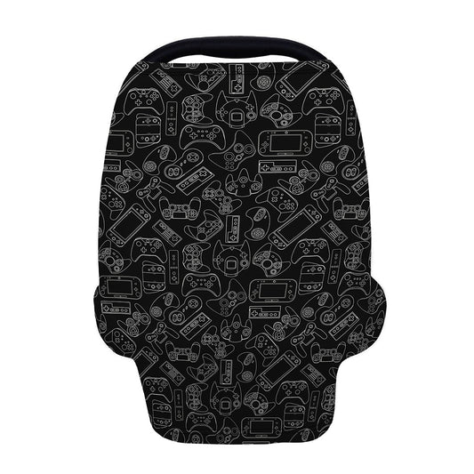 Black And White Video Game Pattern Print Baby Seat Cover