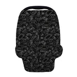 Black And White Video Game Pattern Print Baby Seat Cover