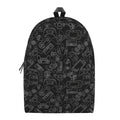 Black And White Video Game Pattern Print School Backpack