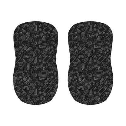 Black And White Video Game Pattern Print Bar Stool Covers