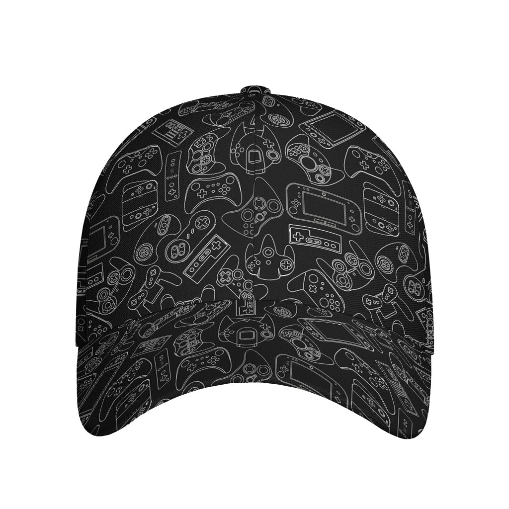 Black And White Video Game Pattern Print Baseball Cap