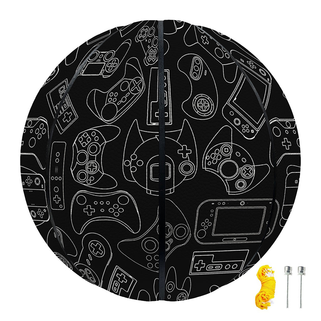 Black And White Video Game Pattern Print Basketball