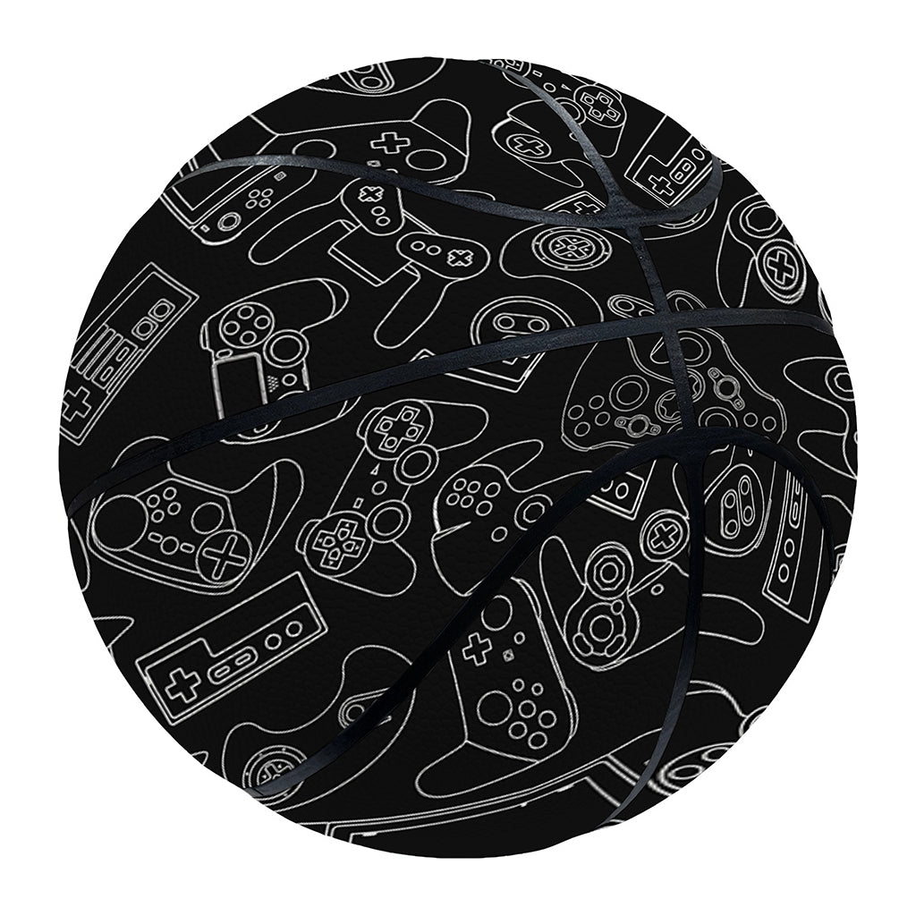 Black And White Video Game Pattern Print Basketball