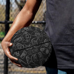 Black And White Video Game Pattern Print Basketball