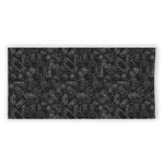 Black And White Video Game Pattern Print Beach Towel