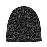 Black And White Video Game Pattern Print Beanie
