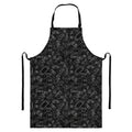 Black And White Video Game Pattern Print Bib Apron With Pocket