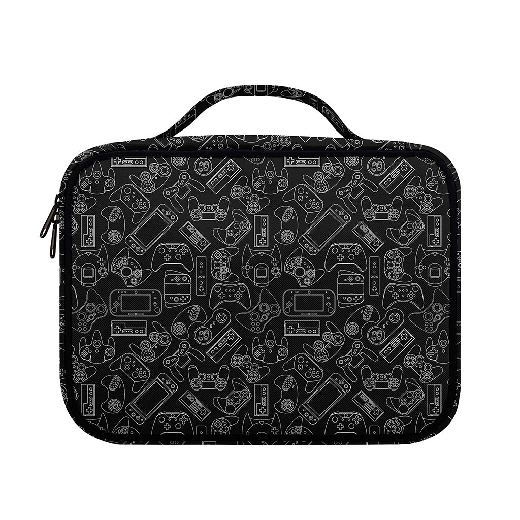 Black And White Video Game Pattern Print Briefcase Bible Bag
