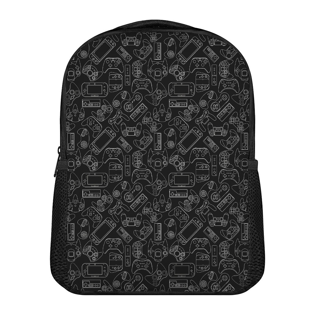 Black And White Video Game Pattern Print Casual Backpack
