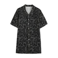 Black And White Video Game Pattern Print Cotton Hawaiian Shirt