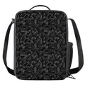 Black And White Video Game Pattern Print Crossbody Lunch Bag