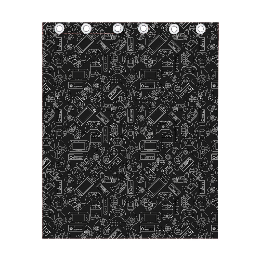 Black And White Video Game Pattern Print Curtain