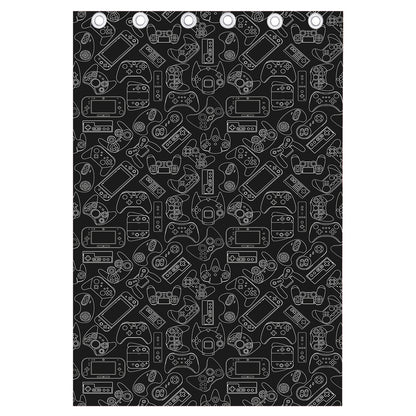 Black And White Video Game Pattern Print Curtain