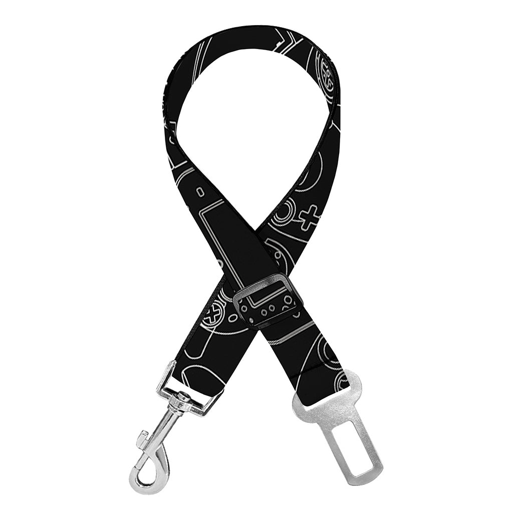 Black And White Video Game Pattern Print Dog Seat Belt