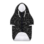 Black And White Video Game Pattern Print Dog Zip Up Hoodie