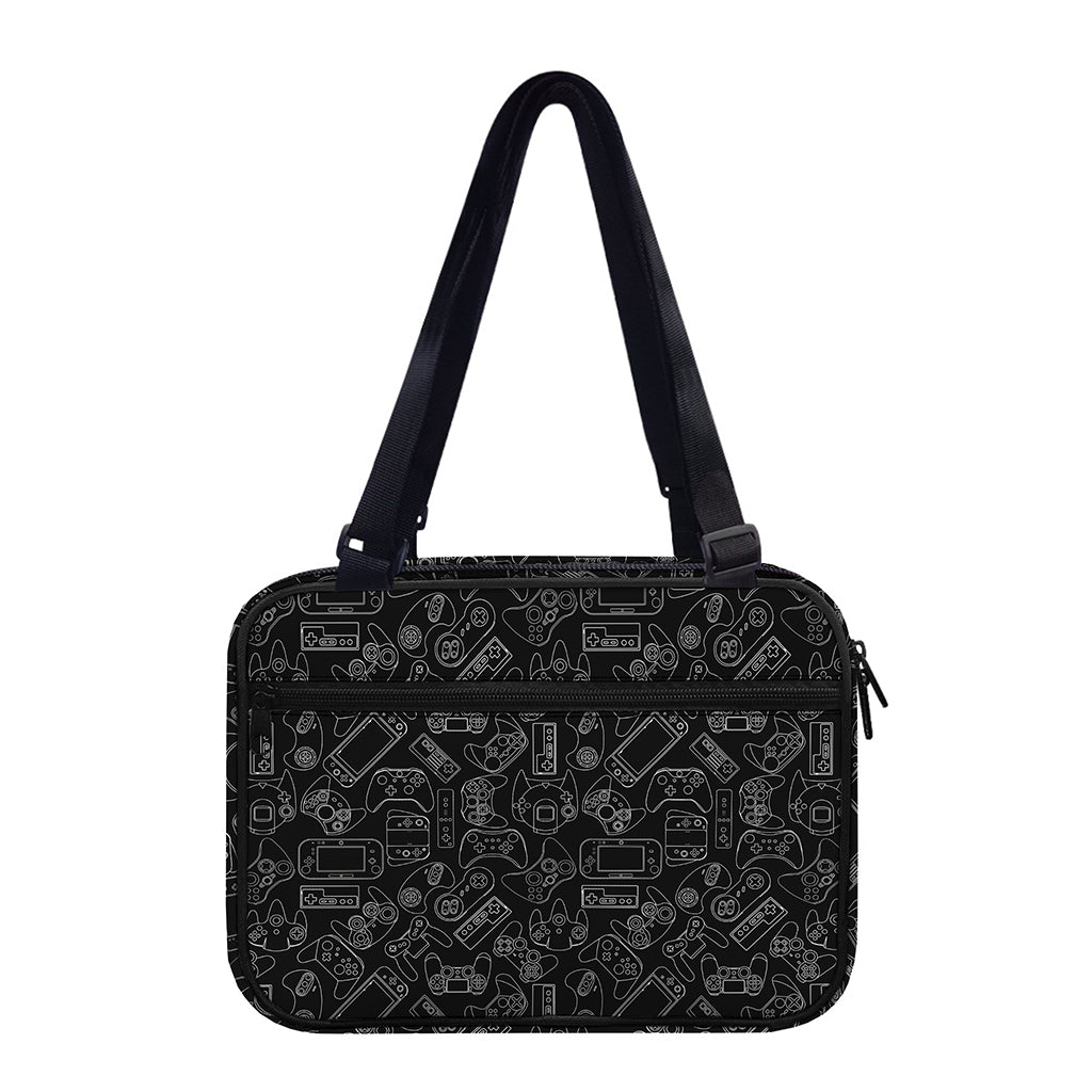 Black And White Video Game Pattern Print Double Strap Bible Bag