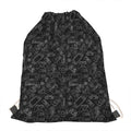Black And White Video Game Pattern Print Drawstring Bag