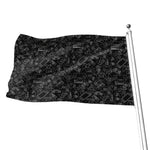 Black And White Video Game Pattern Print Flag