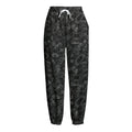 Black And White Video Game Pattern Print Fleece Lined Knit Pants