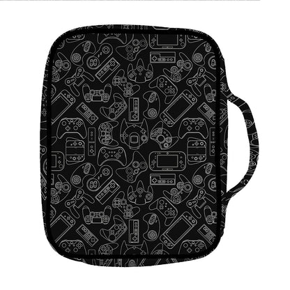Black And White Video Game Pattern Print Front Pocket Bible Bag