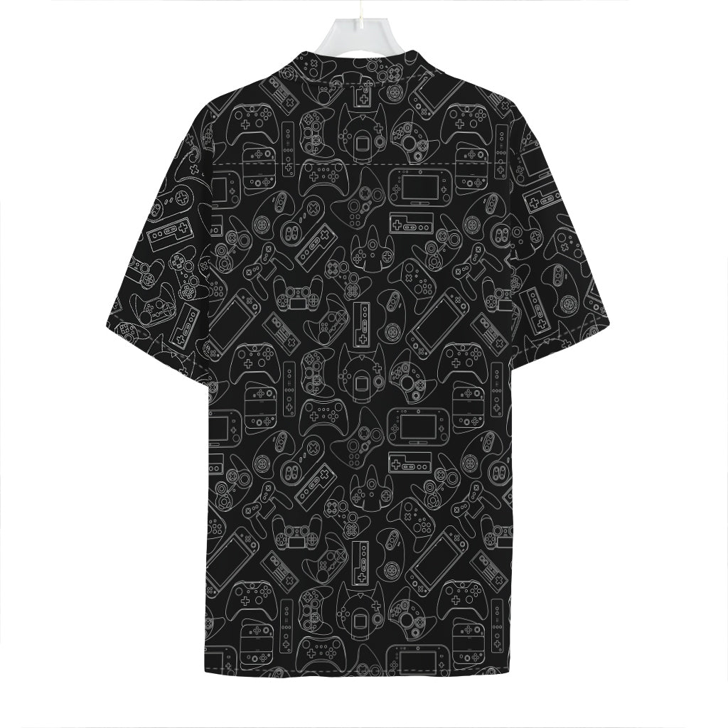 Black And White Video Game Pattern Print Hawaiian Shirt