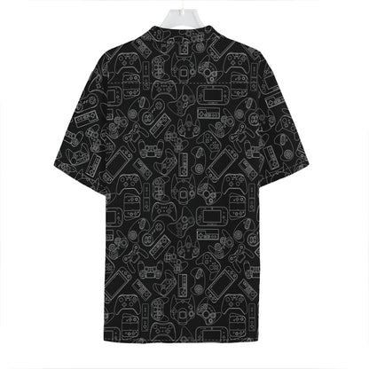 Black And White Video Game Pattern Print Hawaiian Shirt