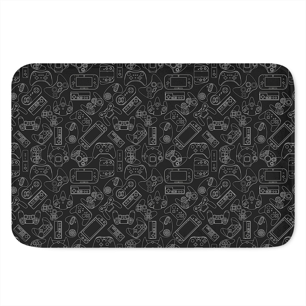 Black And White Video Game Pattern Print Indoor Door Mat