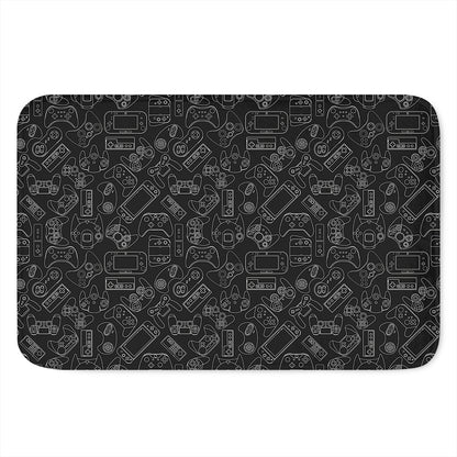 Black And White Video Game Pattern Print Indoor Door Mat