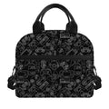 Black And White Video Game Pattern Print Insulated Lunch Bag
