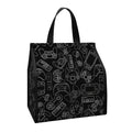 Black And White Video Game Pattern Print Insulated Lunch Tote