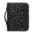Black And White Video Game Pattern Print Leather Bible Cover