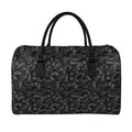 Black And White Video Game Pattern Print Leather Duffel Bag
