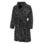 Black And White Video Game Pattern Print Men's Bathrobe