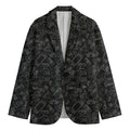 Black And White Video Game Pattern Print Men's Cotton Blazer