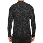Black And White Video Game Pattern Print Men's Long Sleeve Rash Guard