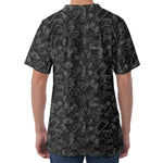 Black And White Video Game Pattern Print Men's Velvet T-Shirt