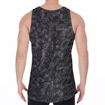 Black And White Video Game Pattern Print Men's Velvet Tank Top