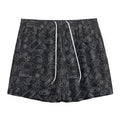Black And White Video Game Pattern Print Mesh Shorts