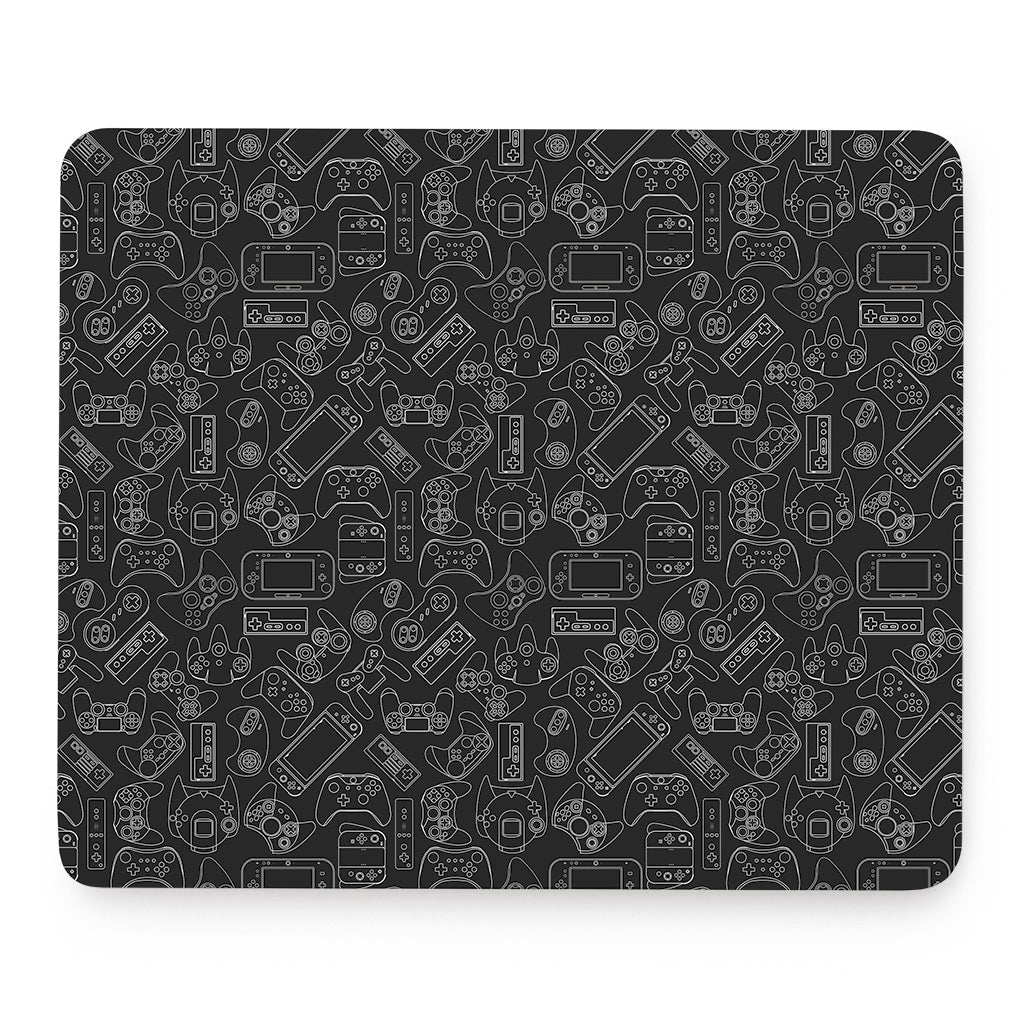 Black And White Video Game Pattern Print Mouse Pad