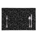 Black And White Video Game Pattern Print Placemat