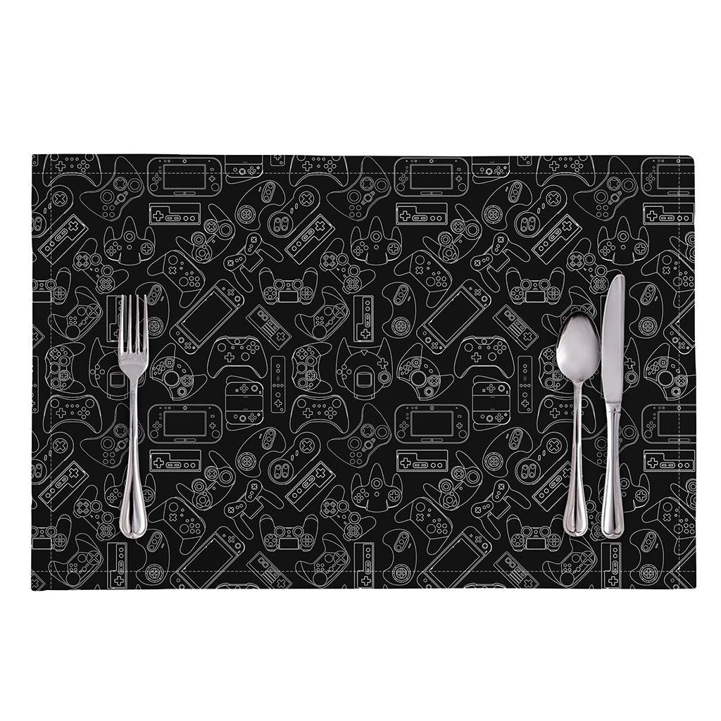 Black And White Video Game Pattern Print Placemat