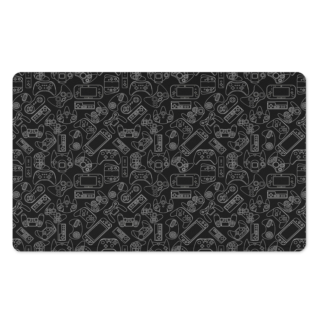 Black And White Video Game Pattern Print Polyester Doormat