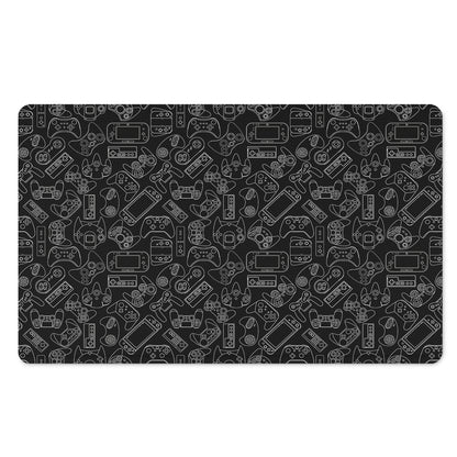 Black And White Video Game Pattern Print Polyester Doormat