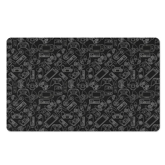 Black And White Video Game Pattern Print Polyester Doormat