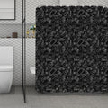 Black And White Video Game Pattern Print Polyester Shower Curtain