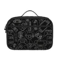 Black And White Video Game Pattern Print Portable Lunch Bag