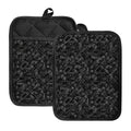 Black And White Video Game Pattern Print Pot Holders With Pocket