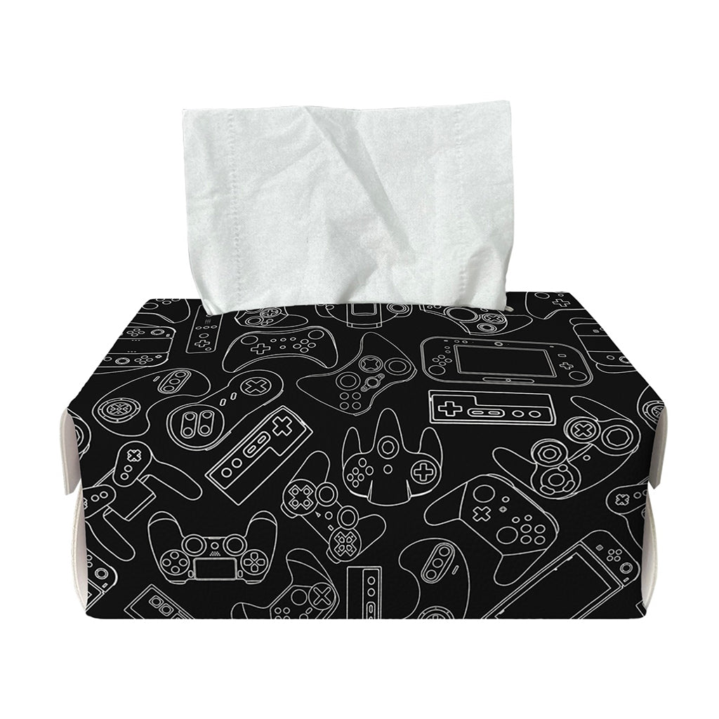 Black And White Video Game Pattern Print Rectangle Tissue Box Cover