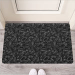 Black And White Video Game Pattern Print Rubber Doormat