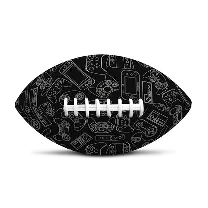 Black And White Video Game Pattern Print Rugby Ball
